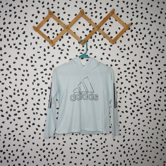 adidas Other - Adidas Light Blue Hooded Athletic Girls Long Sleeve Shirt